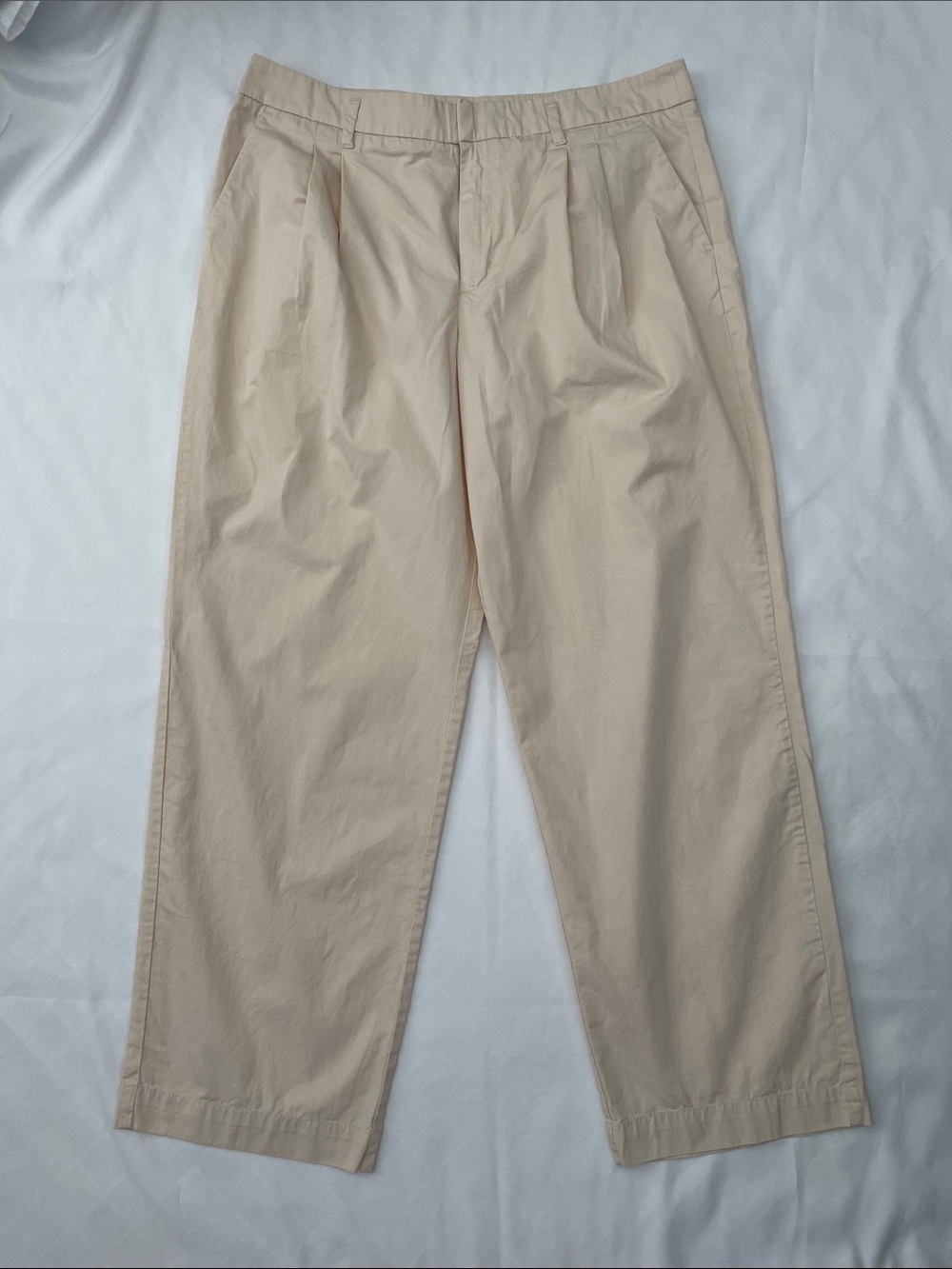 a new day Cream High-Rise Wide Leg Trousers (size 14)